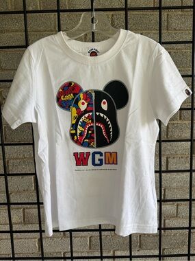 Bape White Kids WGM Bear Split Graphic Tee